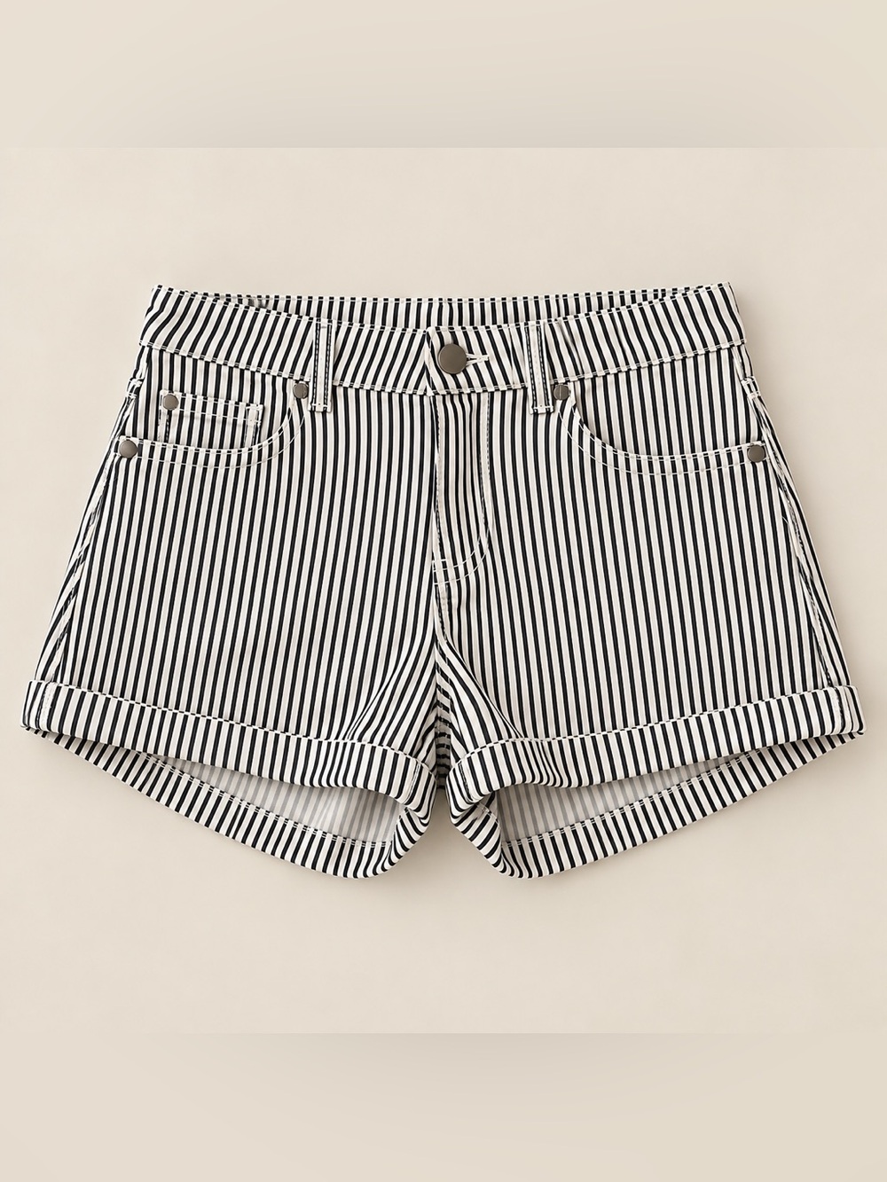 H&M Striped Black and White Women's Shorts